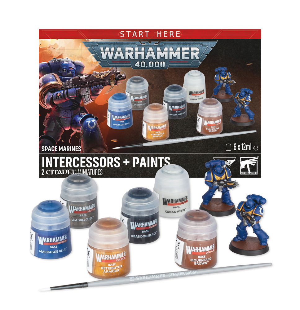 WARHAMMER 40K: SPACE MARINES INTERCESSORS +PAINTS
