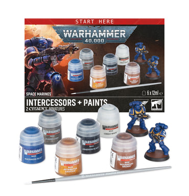 WARHAMMER 40K: SPACE MARINES INTERCESSORS +PAINTS