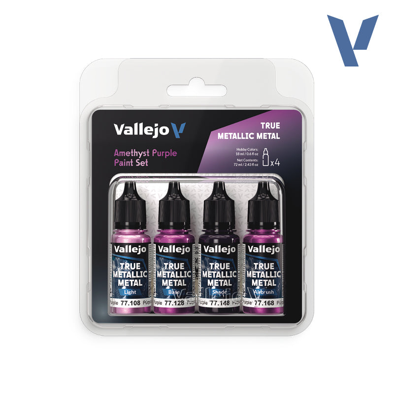 True Metallic Metal Paint Set - Amethyst Purple (x4 Colours)