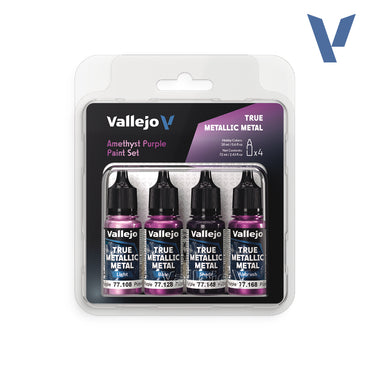 True Metallic Metal Paint Set - Amethyst Purple (x4 Colours)