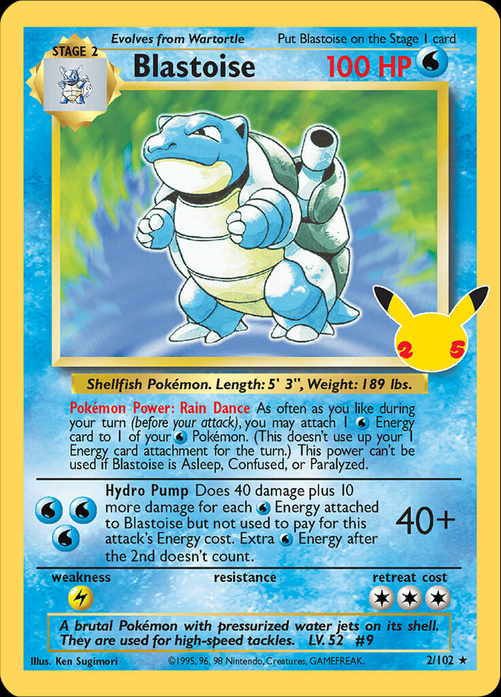 Blastoise (2/102) [Celebrations: 25th Anniversary - Classic Collection]